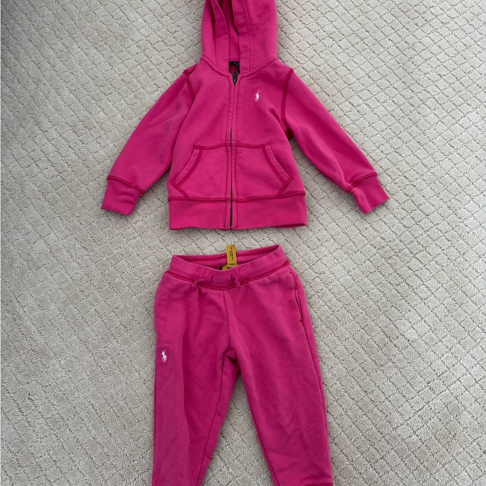 Polo by Ralph Lauren Pink Kids Jogger Set